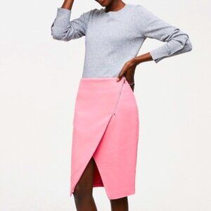 Loft Bubblegum Pink Zipper Pencil Skirt P1553